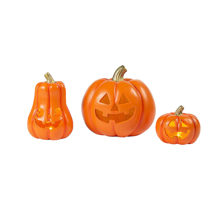 The Holiday Aisle® 3 Piece LightUp JackO Lantern Set Wayfair